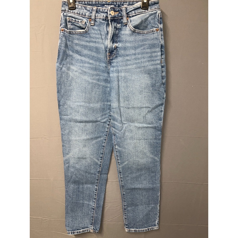 Old Navy Curvy OG Straight Jeans Womens 4 Blue Denim Cotton Stretch High Rise